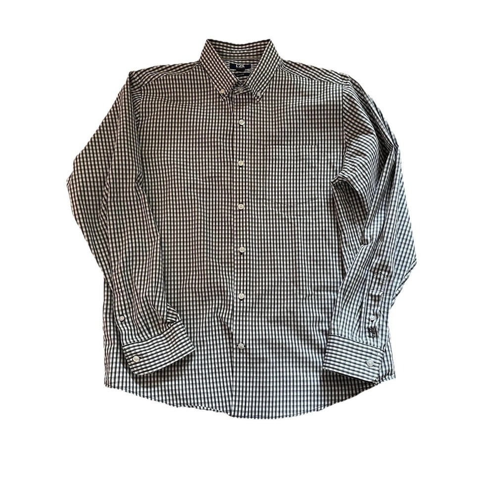 CUTTER & BUCK MENS Easy Care Check  Dress Shirt SZ L
